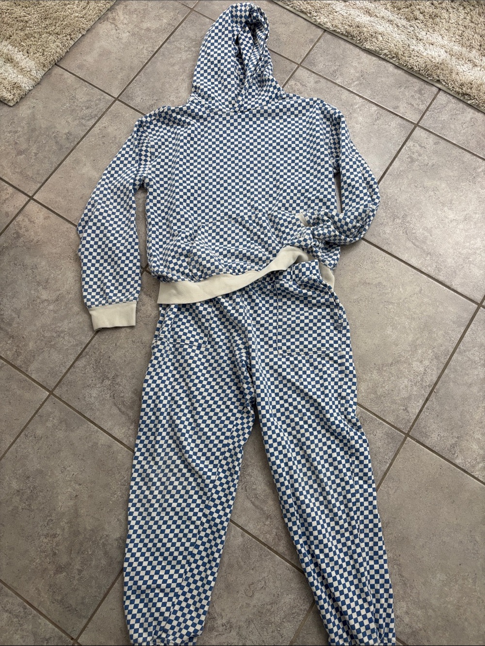 J. Crew Crewcuts Jogger set- blue checker